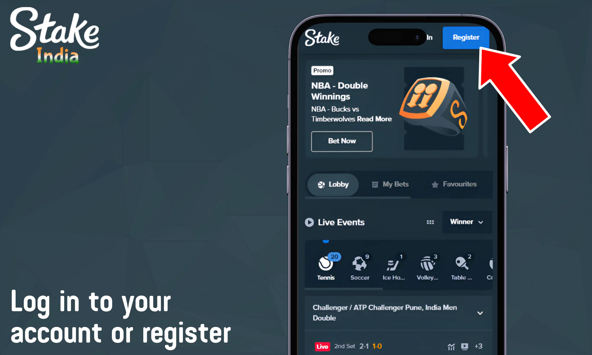 Log in to your account or register